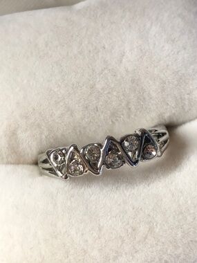 Vintage silver 6 stone ring
